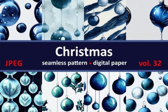 Blue Christmas Seamless Patterns & Illustrations Review