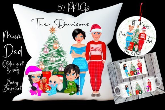 Christmas Chibi Family: Cute Illustrations for Sellers