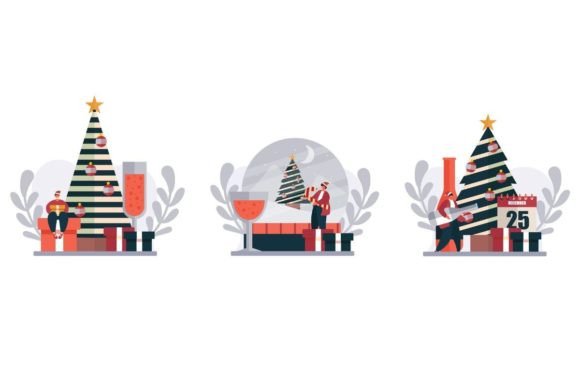 Christmas Day Flat Bundle: Festive Illustrations