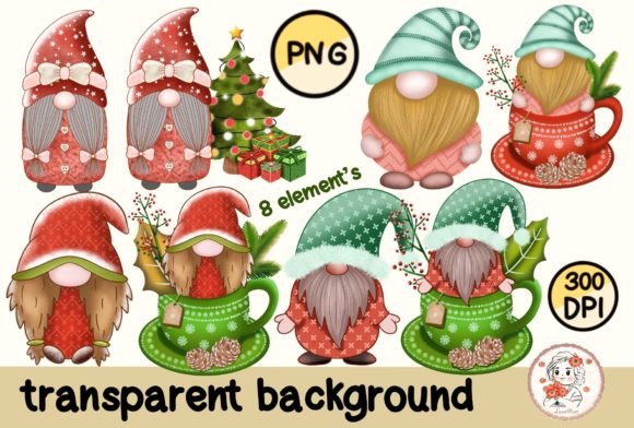Christmas Element Gnome: Festive Illustrations for Blogs