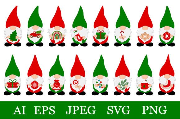 Christmas Gnome Bundle SVG: Winter Illustrations