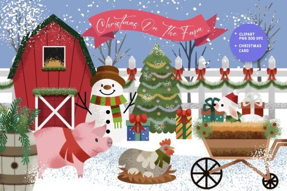 Christmas on the Farm: Rustic Illustrations for Sellers