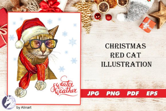 Christmas Red Cat Illustration: A Designer's Review