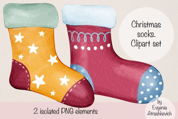 Christmas Socks Clipart: Festive Illustrations