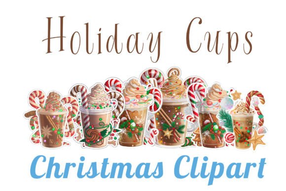 Christmas Sublimation PNG: Holiday Cup Illustrations