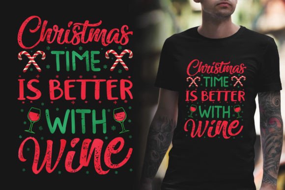 Christmas Time is Better with Wine Illustrations Review