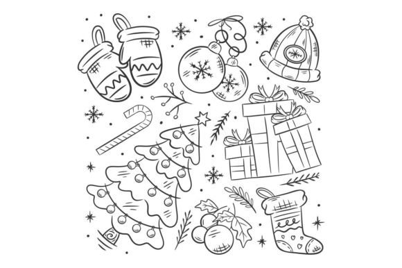 Hand Drawn Christmas Element Collection: Festive Illustrations