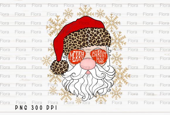 Leopard Santa Claus Merry Christmas PNG: Bold Illustrations