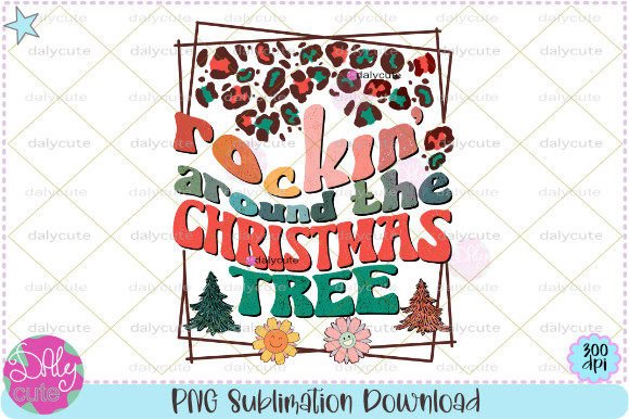 Retro Christmas Groovy Leopard PNG Review for Illustrations