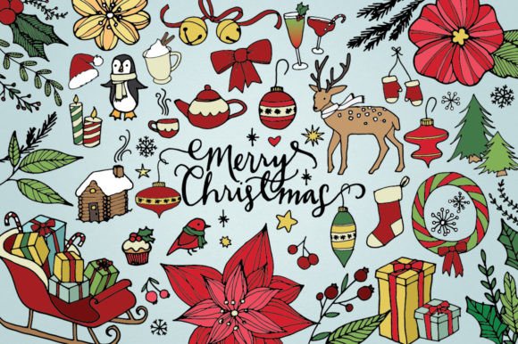 Retro Holiday Clipart: Vibrant Illustrations for Brands