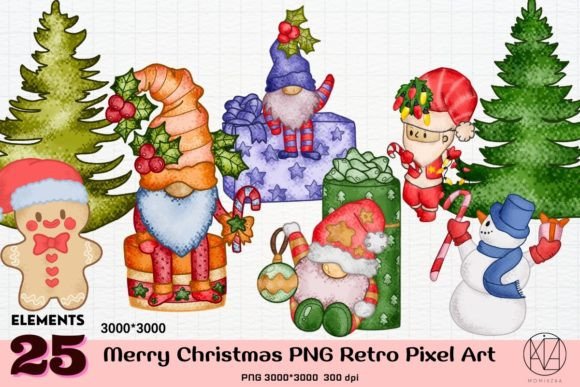 Retro Pixel Christmas: 25 Festive Illustrations