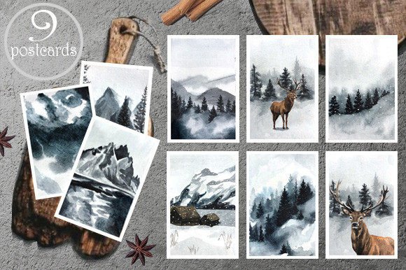 Review: Christmas Cards, New Year's Cards Illustrations
