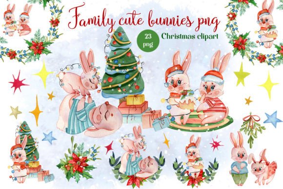 Review: Christmas Clipart, Family Cute Bunnies for Embroidery