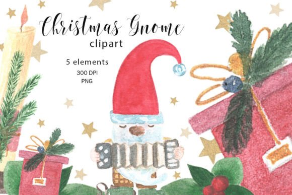 Reviewing Gnome PNG Christmas Watercolor Clipart for Stitching