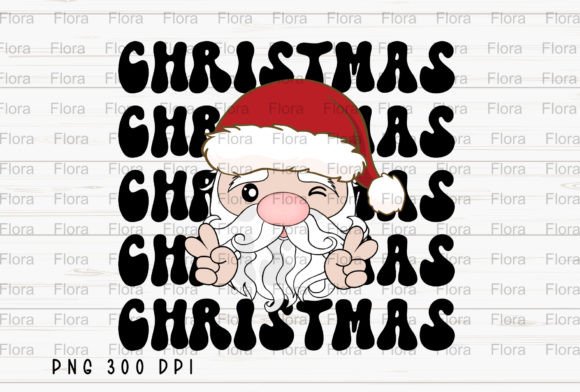 Santa Claus Merry Christmas Retro PNG for Illustrations