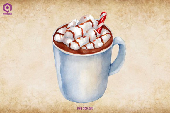 Watercolor Christmas Hot Cocoa 26 Illustrations Review
