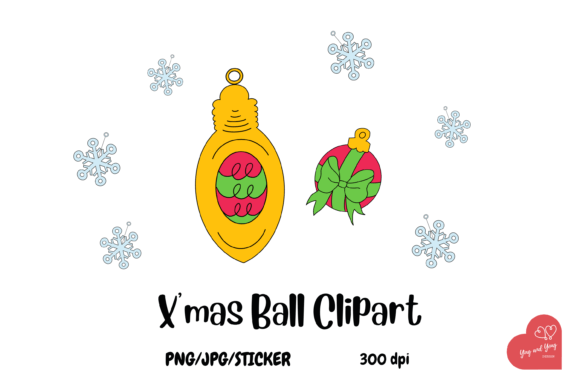Xmas Ball Clipart: Festive Illustrations for Crafts